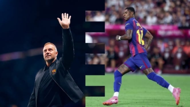 Flick mainkan Rashford 33 menit di debut Barca