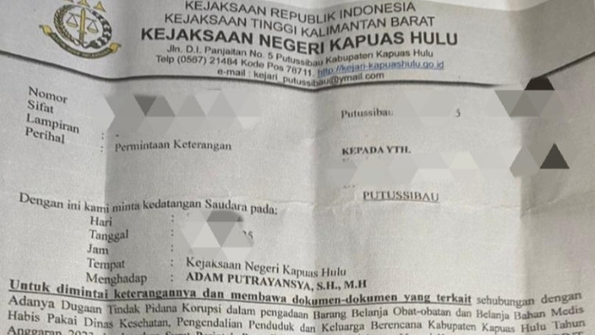 Kejari Kapuas Hulu Menangani Kasus Dugaan Korupsi Pengadaan Obat