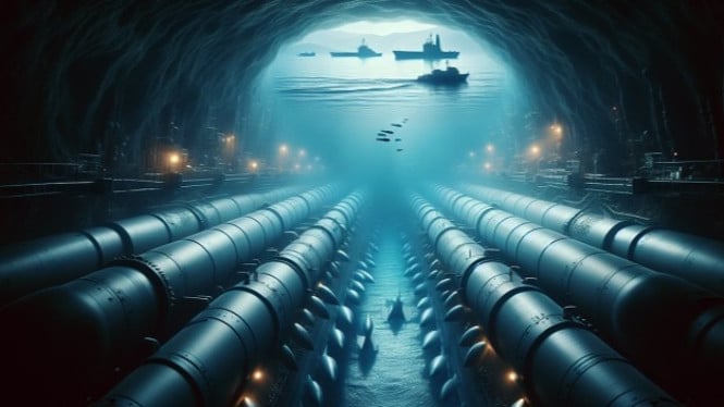 Ilustrasi rudal bawah laut Iran bidik kapal Amerika