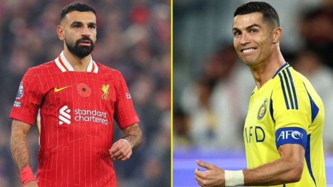 Potret Ilustrasi Cristiano Ronaldo dan Moh Salah