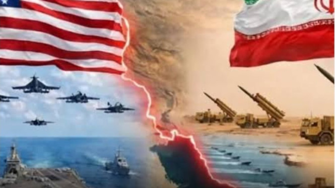 Ilustrasi perang Amerika vs Iran