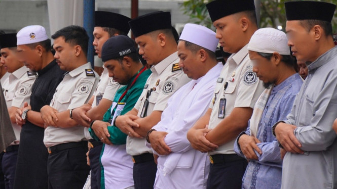 Shalat Idul Fitri di Rutan Depok. Napi dapat remisi