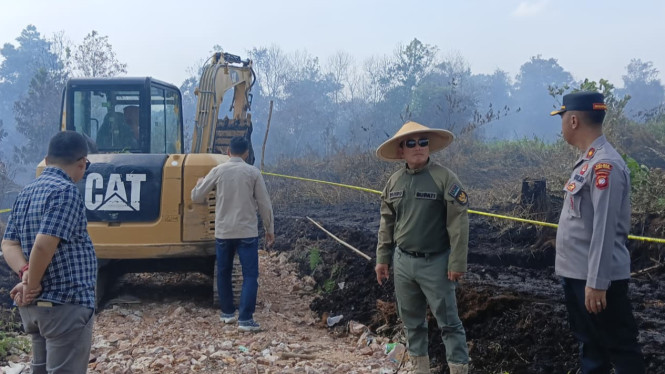 Polres Kubu Raya Segel Kebakaran Lahan