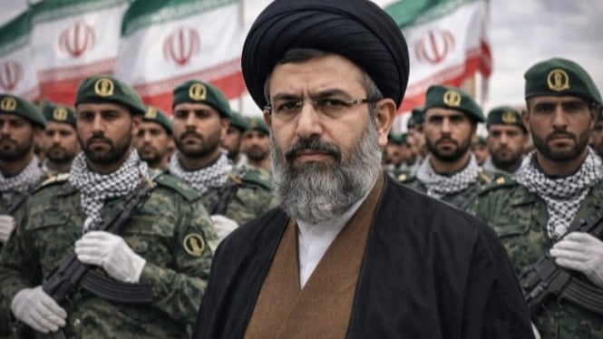 Potret pemimpin tertinggi Iran Mojtaba Khamenei