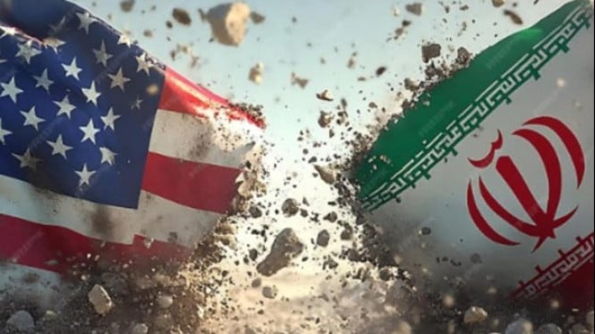 Ilustrasi konflik Amerika Serikat dan Iran