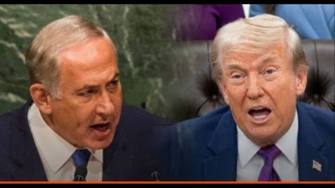 Potret ilustrasi Donald Trump dan Benjamin Netanyahu