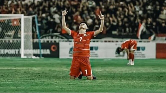 Potret selebrasi pemain Timnas Indonesia usai menjebol gawang Vietnam
