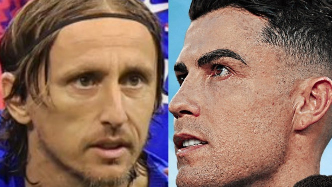 Luka Modric dan Cristiano Ronaldo.