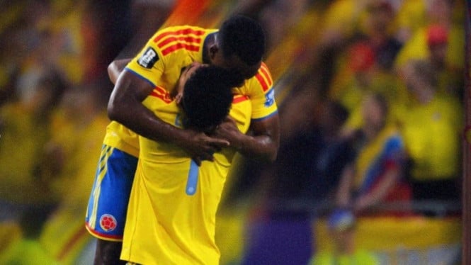 Selebrasi gol pemain Kolombia saat hadapi Ghana di babak 32 besar Piala Dunia 2026.