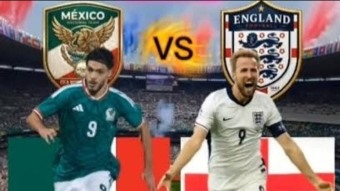 Potret ilustrasi Meksiko vs Inggris