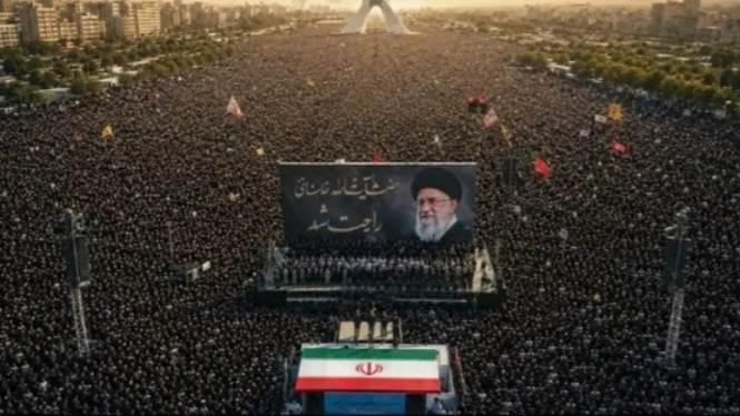Jutaan rakyat Iran padati proses pemakaman Ayatollah Ali Khamenei