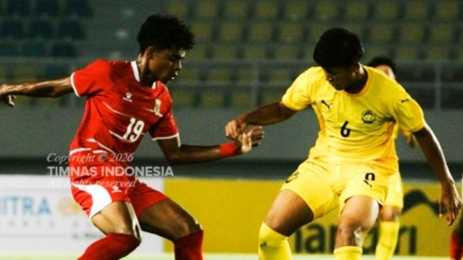 Timnas Indonesia U17 vs Malaysia U17 di laga persahabatan.