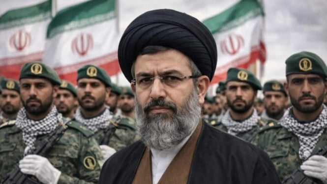 Potret ilustrasi Mojtaba Khamenei Pemimpin Tertinggi Iran