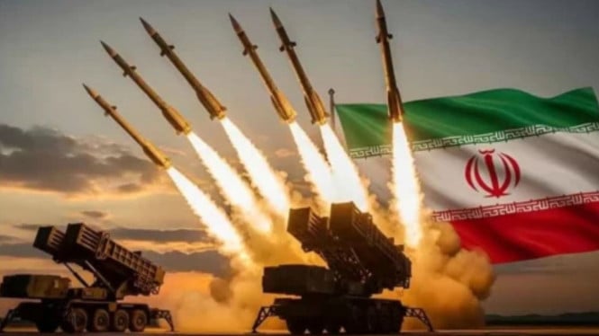 Ilustrasi serangan rudal Iran hancurkan sejumlah markas AS