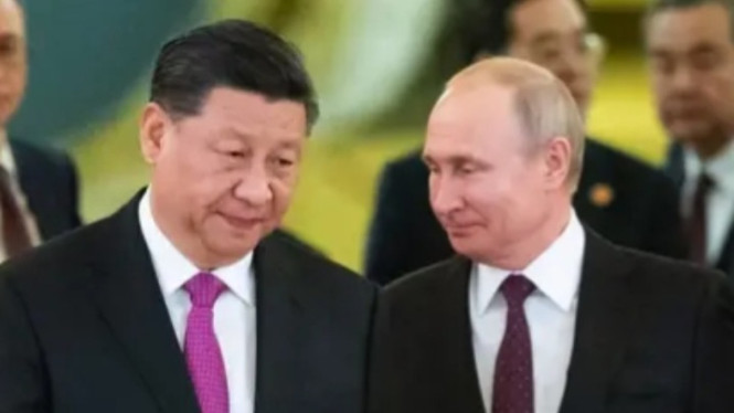 Potret ilustrasi Presiden China dan Rusia