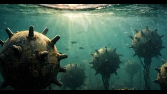 Potret ilustrasi ranjau laut Selat Hormuz