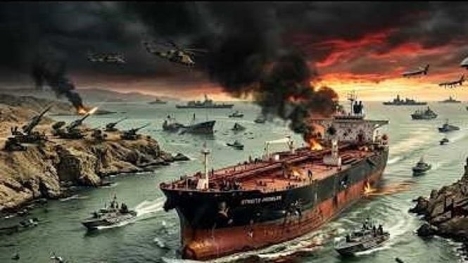 Potret Ilustrasi bahaya melintasi Selat Hormuz.