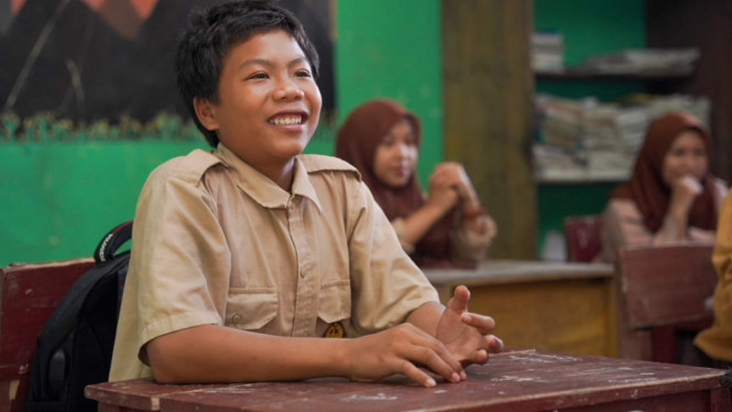 Suasana kegiatan belajar mengajar di SMP Negeri 03 Kepulauan Karimata