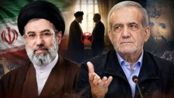Potret Mojtaba Khamenei dan Presiden Iran
