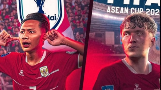 Ilustrasi pemain Timnas Indonesia di dua kompetisi berbeda