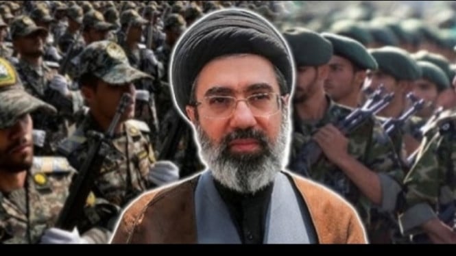 Potret ilustrasi pemimpin tertinggi Iran Ayatollah Mojtaba Khamenei