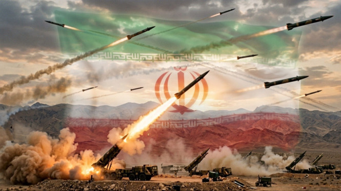 Potret ilustrasi kekuatan rudal Iran.