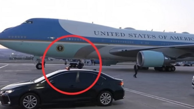 Penampakan mobil katering tempat Trump bersembunyi dari jangkauan Iran