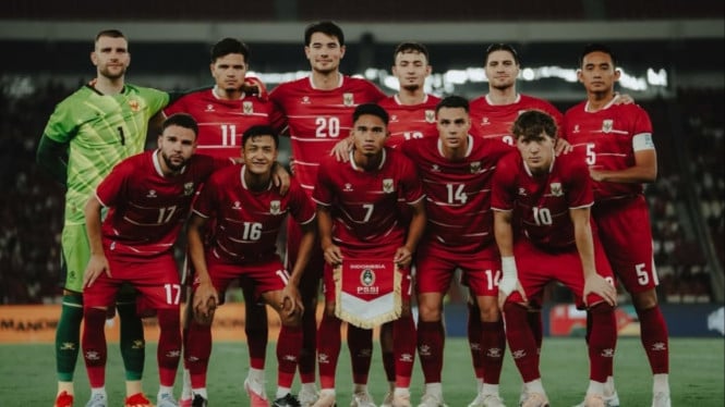 Potret skuad Timnas Indonesia.
