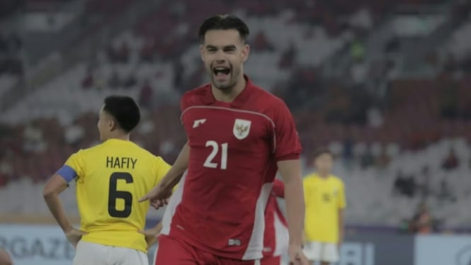 Jens Raven saat laga Timnas Indonesia U-23 vs Malaysia U-23