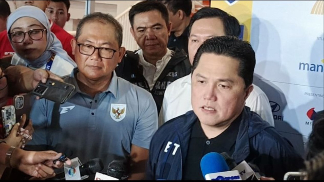 Erick Thohir usai nonton Timnas Indonesia di SUGBK
