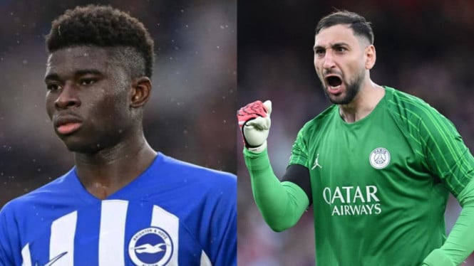 Gianluigi Donnarumma dan Carlos Baleba