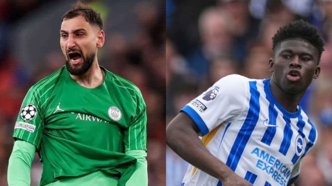 Gianluigi Donnarumma dan Carlos Baleba