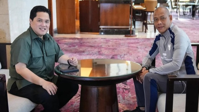 Erick Thohir dan Nova Arianto