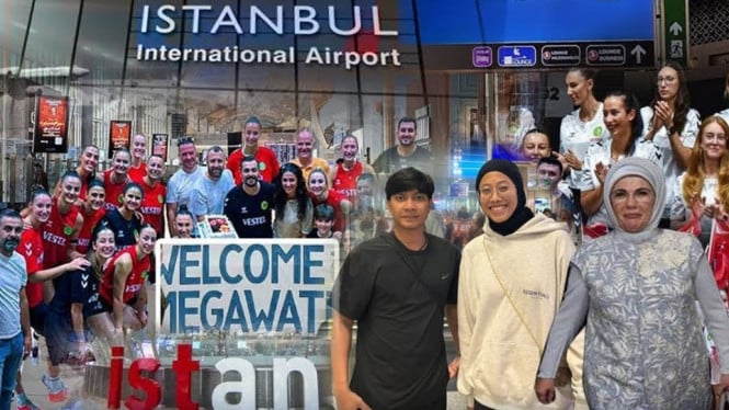 Megawati Hangestri Tiba di Turki Bersama Suami