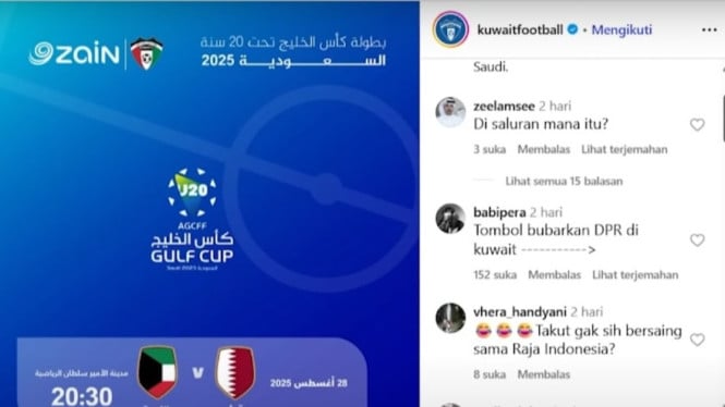 Fans Indonesia Serang Media Sosial Kuwait