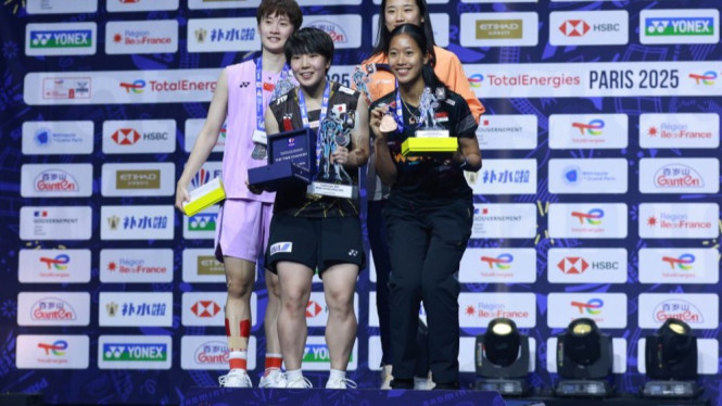 Pembagian Medali Tunggal Putri Kejuaraan Dunia BWF 2025