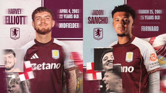 Elliot dan Sancho Gabung Aston Villa