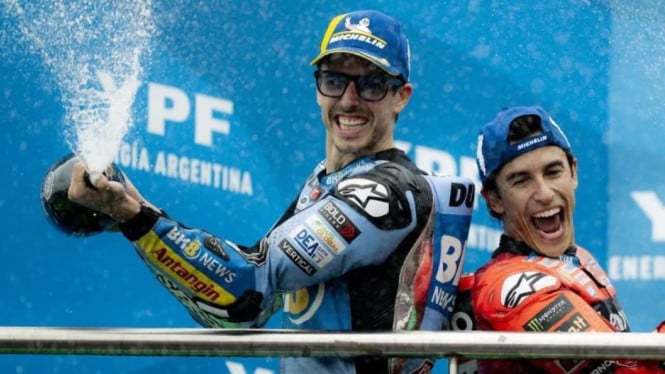 Alex Marquez naik Podium MotoGP Catalunya 2025