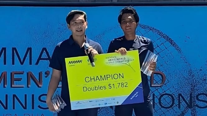 Petenis Indonesia Christopher Rungkat dan Muhammad Rifqi Fitriadi
