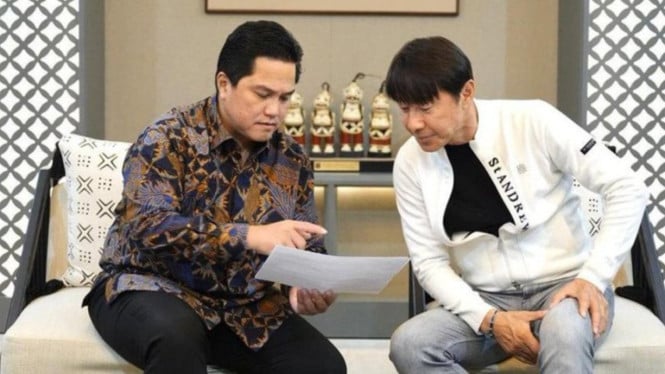 Erick Thohir dan Shin Tae-yong