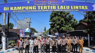 Kapolres Gowa Dampingi Korlantas Polri Kunjungan di Kampung Tertib Lalulintas, Ini Tempatnya