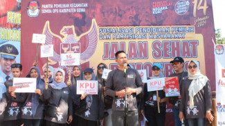 Sosialisasi Pemilu 2024, PPS dan PPK Somba Opu Sukses Ajak 2.000 Warga Gowa Jalan Santai