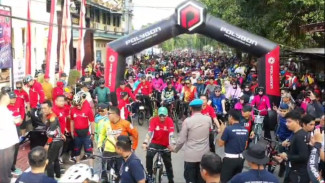 Tempuh Jarak 15 Kilometer, Ribuan Warga Meriahkan Fun Bike Hari Bhayangkara ke-79 di Takalar