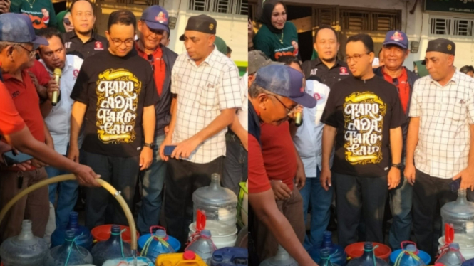 Tiba di Makassar, Anis Diajak Para Relawan Berbagi Air Bersih