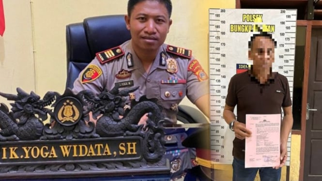 Kolase foto Kapolsek Bungku Selatan, AKP I Ketut Yoga Widata dan AM