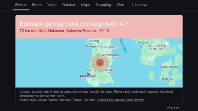 Informasi Gempa Bone BMKG