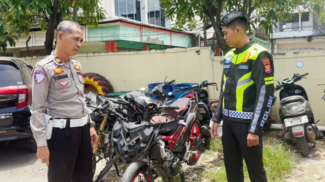 Motor korban laka diamankan sat lantas polres pangkep