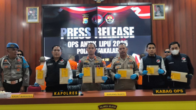 Satres Narkoba Polres Takalar Merilis 9 Pelaku narkotika