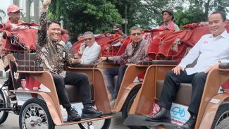 Penampakan Becak Listrik Pemberian Presiden Prabowo Subianto di Kota Tangerang
