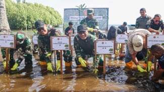 Jaga Kelestarian Pesisir Laut, Kogabwilhan III Tanam 1000 Mangrove di Pantai Gambesi